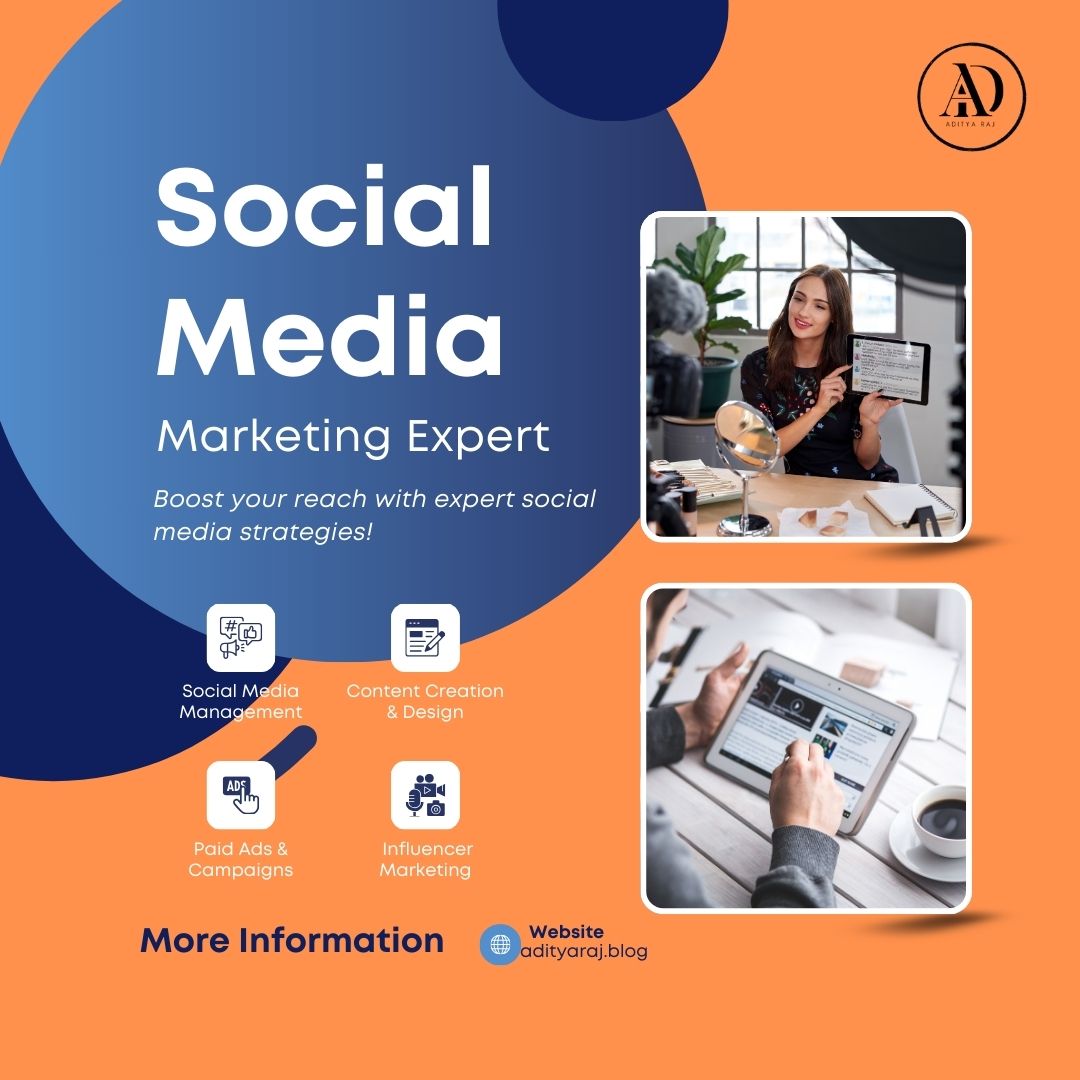 Navy Modern Social Media Marketing Expert Instagram Feed Ad